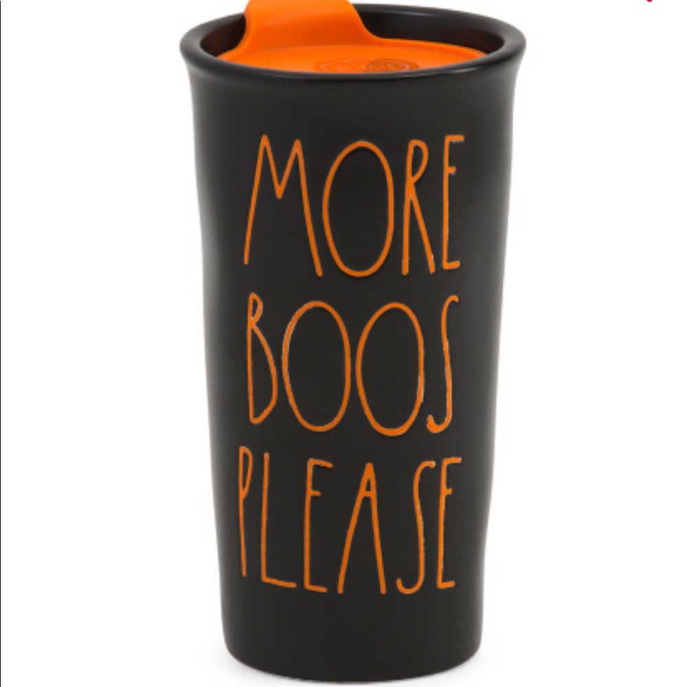 RAE DUNN MORE BOOS PLEASE Ceramic Travel Mug NWT